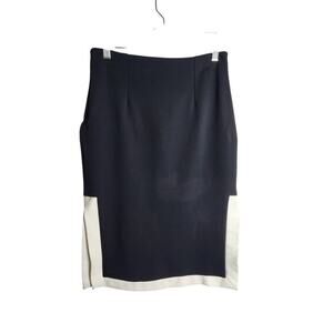 Staud Yang Ponte knit skirt sz M side suits black white Careerwear professional